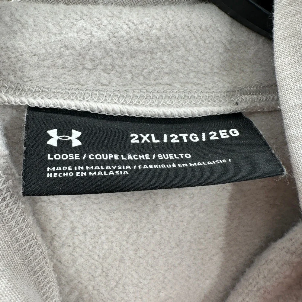 Under Armour Threadborne‎ Hoodie Gray Loose Fit Long Sleeve Henley Pockets 2XL - Picture 5 of 12